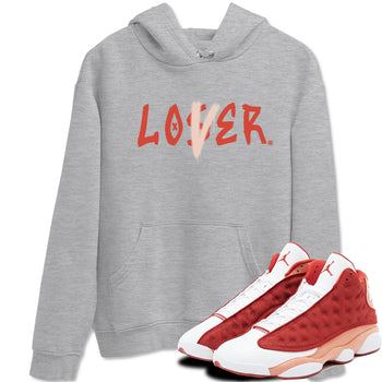 13s Dune Red shirts to match jordans Loser Lover sneaker match tees Air Jordan 13 Dune Red SNRT Sneaker Tees streetwear brand Heather Grey 1 unisex cotton tee