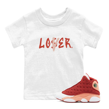 13s Dune Red shirts to match jordans Loser Lover sneaker match tees Air Jordan 13 Dune Red SNRT Sneaker Tees streetwear brand Baby and Youth White 1 cotton tee