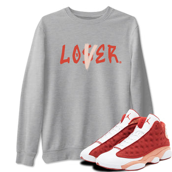 13s Dune Red shirts to match jordans Loser Lover sneaker match tees Air Jordan 13 Dune Red SNRT Sneaker Tees streetwear brand Heather Grey 1 unisex cotton tee