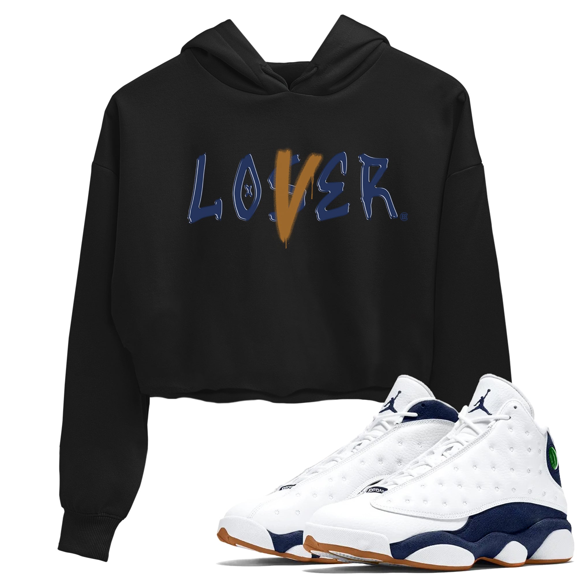 Air Jordan 13 Midnight Navy shirts to match jordans Loser Lover sneaker match tees 13 Midnight Navy SNRT Sneaker Release Tees unisex cotton Black 1 Crop Shirts