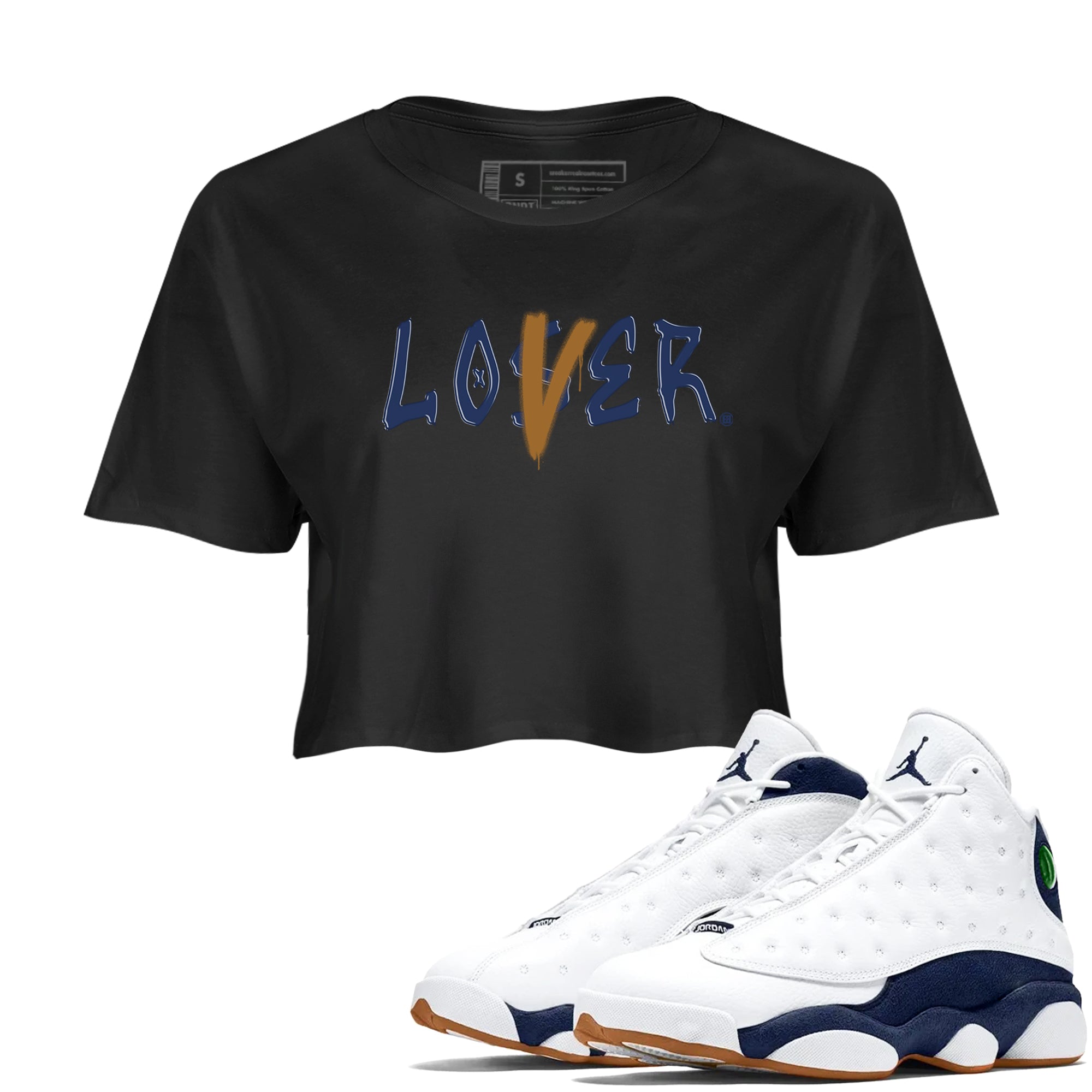 Air Jordan 13 Midnight Navy shirts to match jordans Loser Lover sneaker match tees 13 Midnight Navy SNRT Sneaker Release Tees unisex cotton Black 1 Crop Shirts