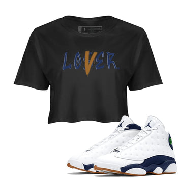 Air Jordan 13 Midnight Navy shirts to match jordans Loser Lover sneaker match tees 13 Midnight Navy SNRT Sneaker Release Tees unisex cotton Black 1 Crop Shirts