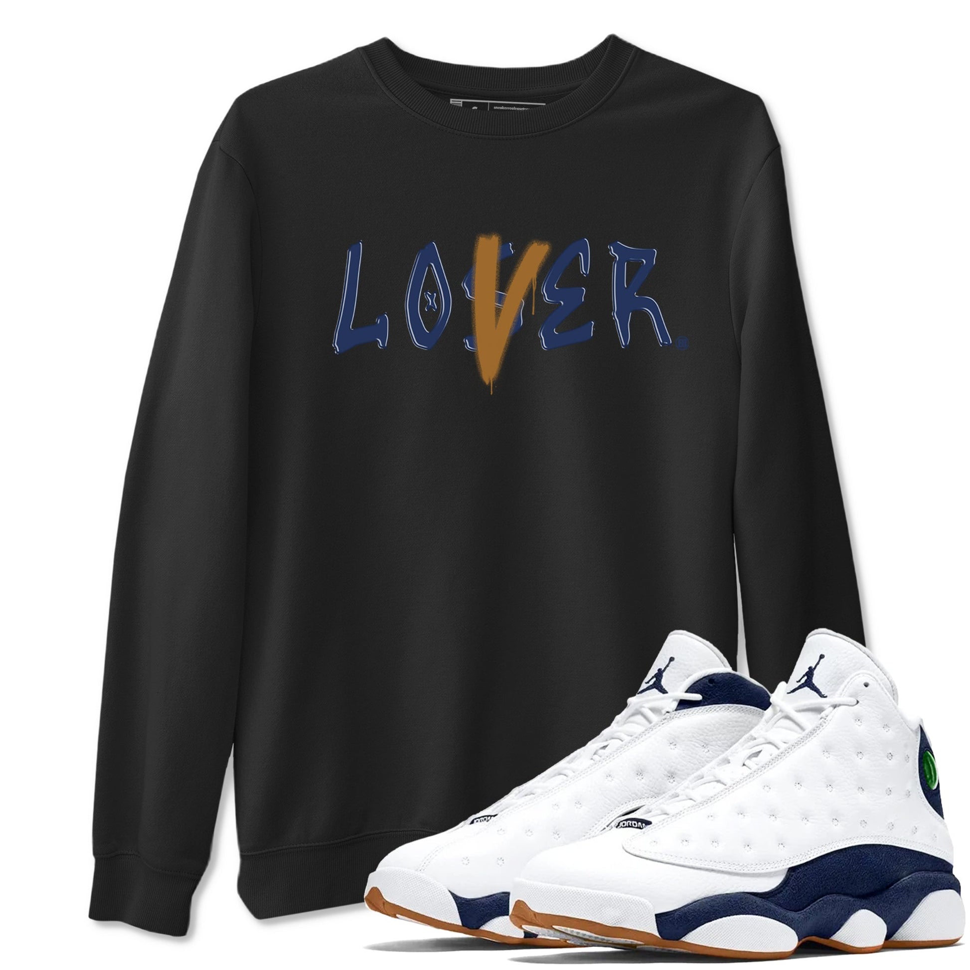 Air Jordan 13 Midnight Navy shirts to match jordans Loser Lover sneaker match tees 13 Midnight Navy SNRT Sneaker Release Tees unisex cotton Black 1 crew neck shirts