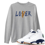 Air Jordan 13 Midnight Navy shirts to match jordans Loser Lover sneaker match tees 13 Midnight Navy SNRT Sneaker Release Tees unisex cotton Heather Grey 1 crew neck shirts