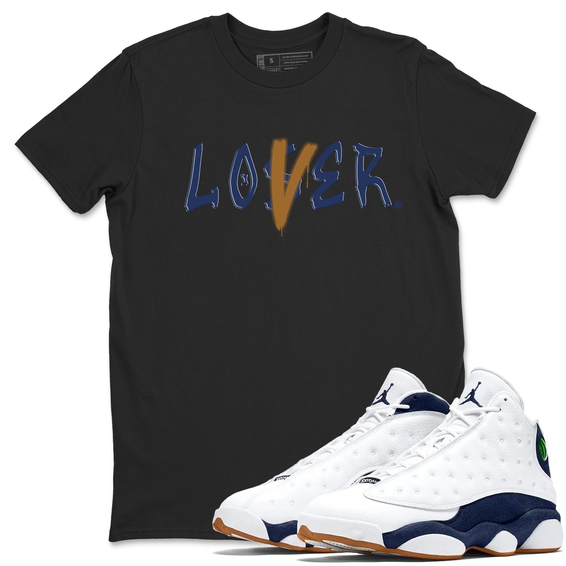 Air Jordan 13 Midnight Navy shirts to match jordans Loser Lover sneaker match tees 13 Midnight Navy SNRT Sneaker Release Tees unisex cotton Black 1 crew neck shirts