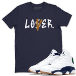 Air Jordan 13 Midnight Navy shirts to match jordans Loser Lover sneaker match tees 13 Midnight Navy SNRT Sneaker Release Tees unisex cotton Navy 1 crew neck shirts