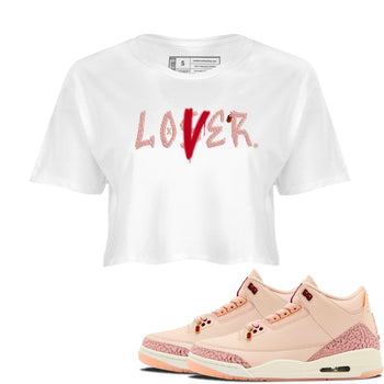 Air Jordan 3 "Treat Yourself" Washed Coral shirts to Special Valentine's Day Loser Lover sneaker match tees Jordan 3 Valentine's Day best t shirts to wear with jordans SNRT Sneaker Tees Graphic Tee White 1 crop tee