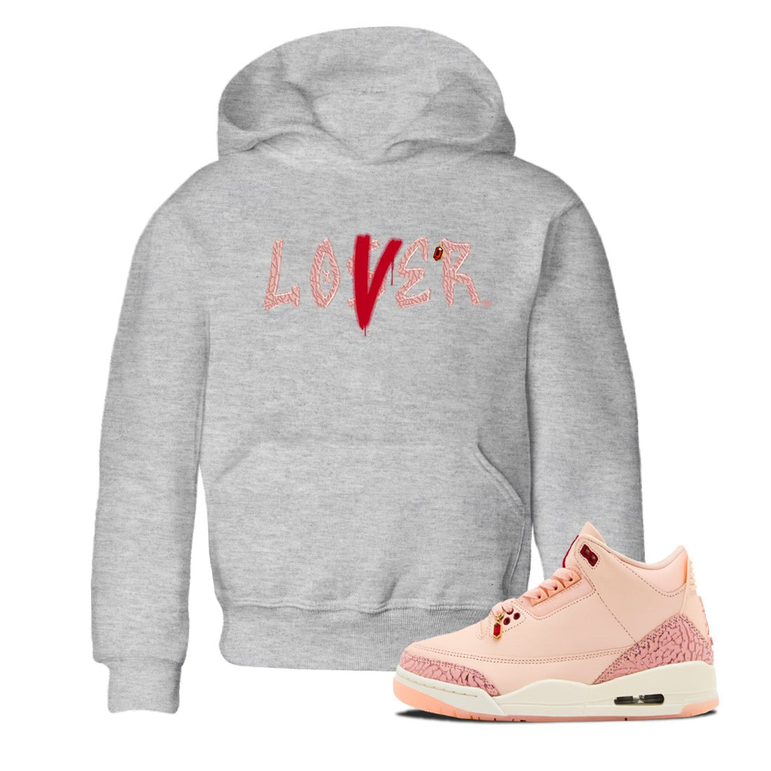 Air Jordan 3 "Treat Yourself" Washed Coral shirts to Special Valentine's Day Loser Lover sneaker match tees Jordan 3 Valentine's Day best t shirts to wear with jordans SNRT Sneaker Tees Youth Baby Heather Grey 1 tee