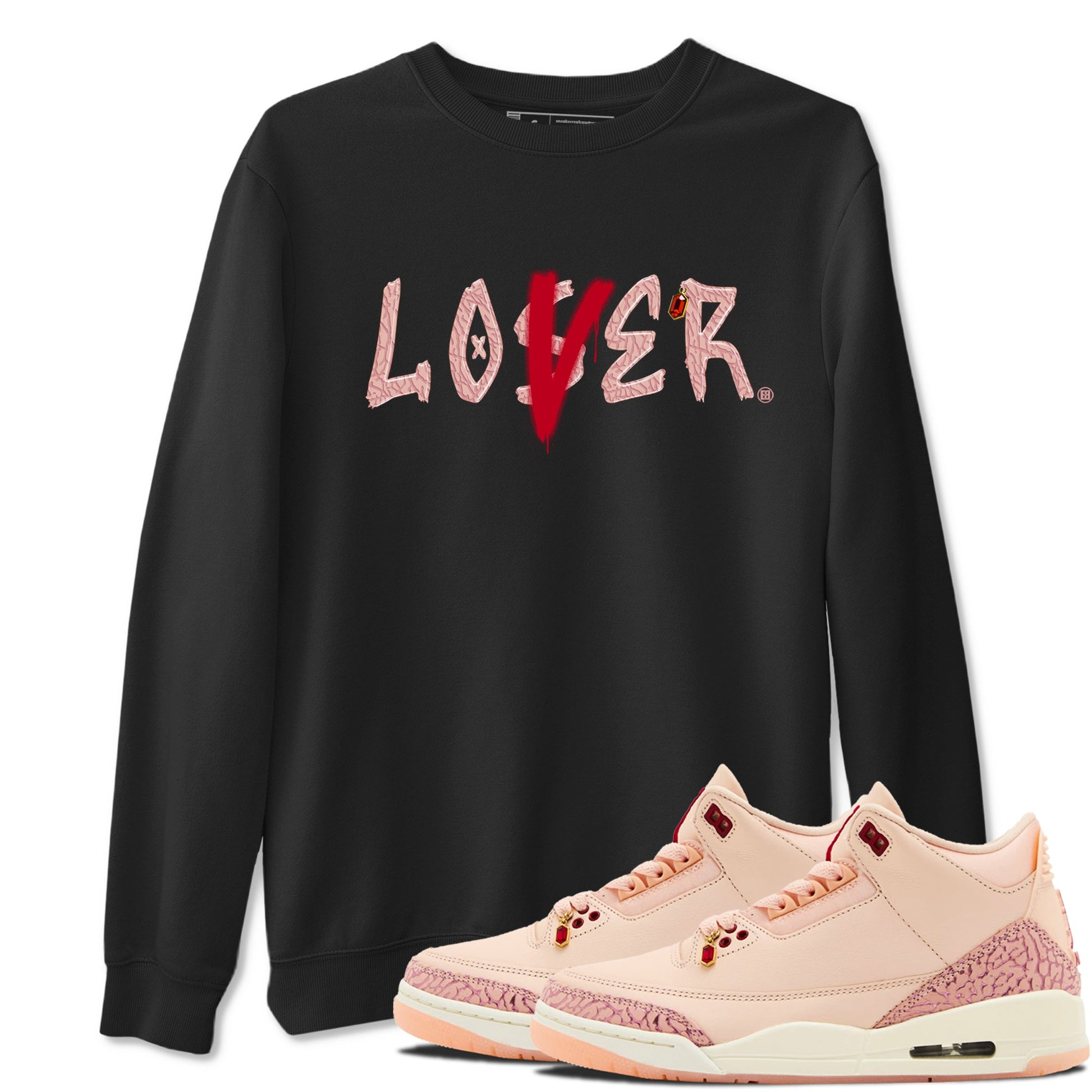 Air Jordan 3 "Treat Yourself" Washed Coral shirts to Special Valentine's Day Loser Lover sneaker match tees Jordan 3 Valentine's Day best t shirts to wear with jordans SNRT Sneaker Tees Graphic Tee Black 1 shirts