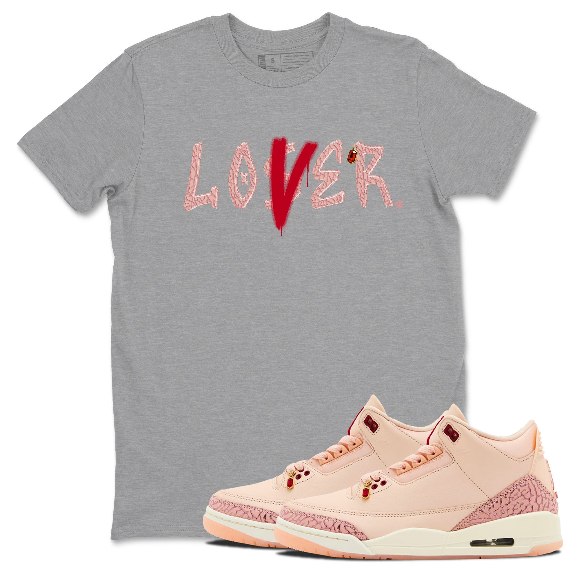 Air Jordan 3 "Treat Yourself" Washed Coral shirts to Special Valentine's Day Loser Lover sneaker match tees Jordan 3 Valentine's Day best t shirts to wear with jordans SNRT Sneaker Tees Graphic Tee Heather Grey 1 shirts