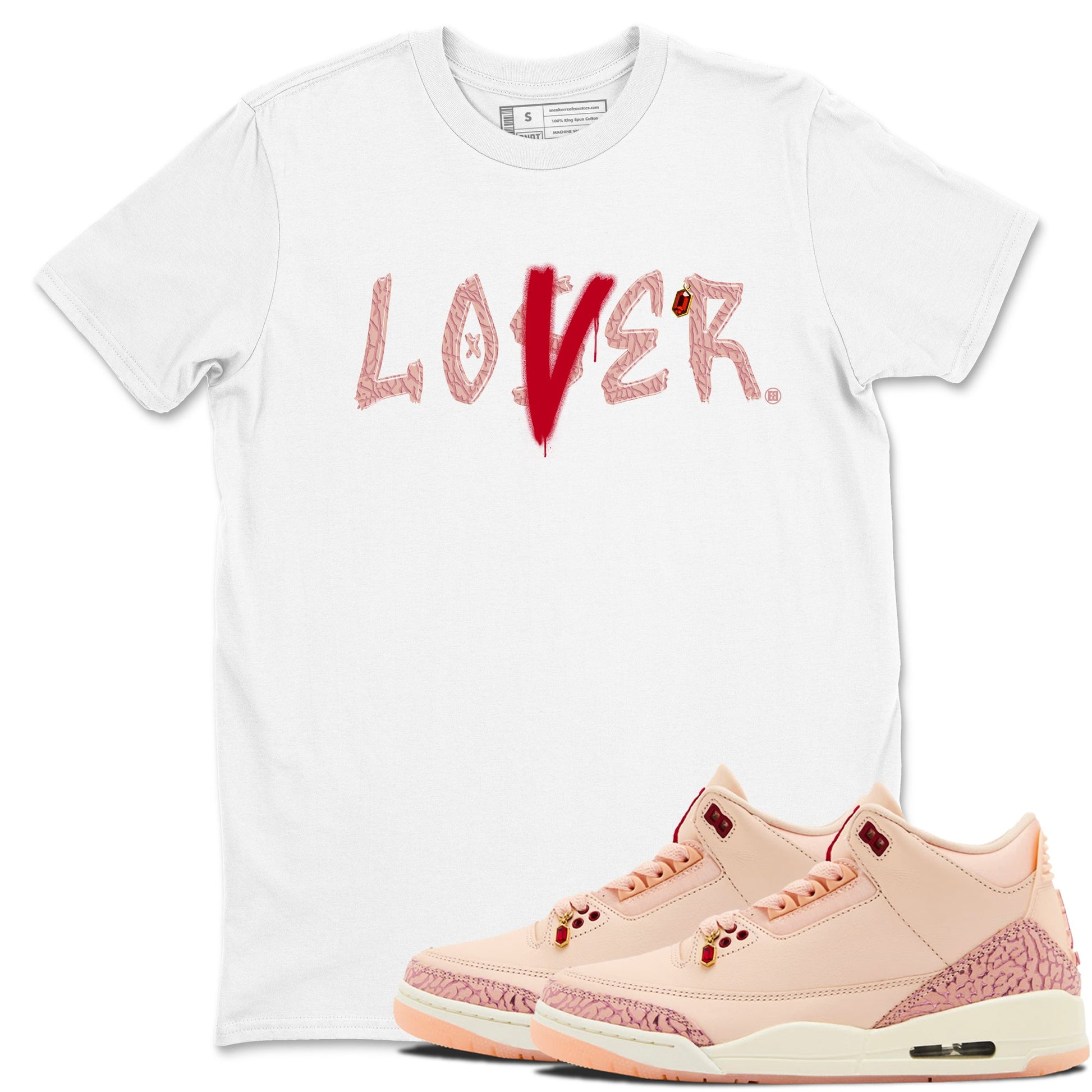 Air Jordan 3 "Treat Yourself" Washed Coral shirts to Special Valentine's Day Loser Lover sneaker match tees Jordan 3 Valentine's Day best t shirts to wear with jordans SNRT Sneaker Tees Graphic Tee White 1 shirts