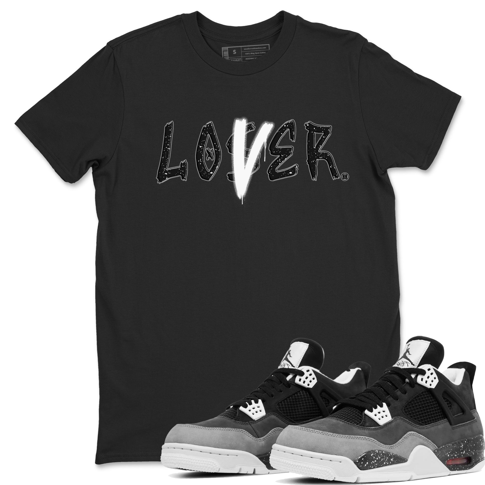 4s Fear shirts to match jordans Loser Lover sneaker match tees Air Jordan 4 Retro Fear match shoes to clothes SNRT Sneaker Tees unisex cotton Black 1 shirts