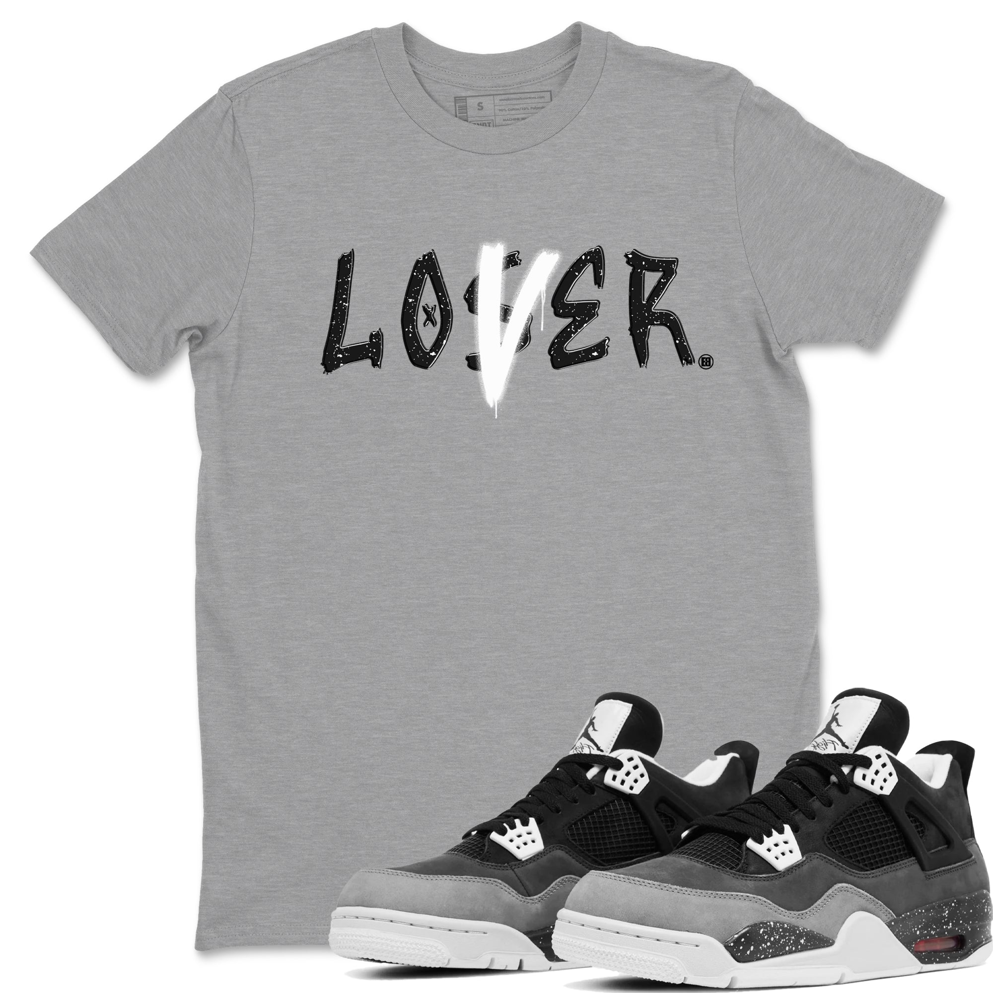 4s Fear shirts to match jordans Loser Lover sneaker match tees Air Jordan 4 Retro Fear match shoes to clothes SNRT Sneaker Tees unisex cotton Heather Grey 1 shirts