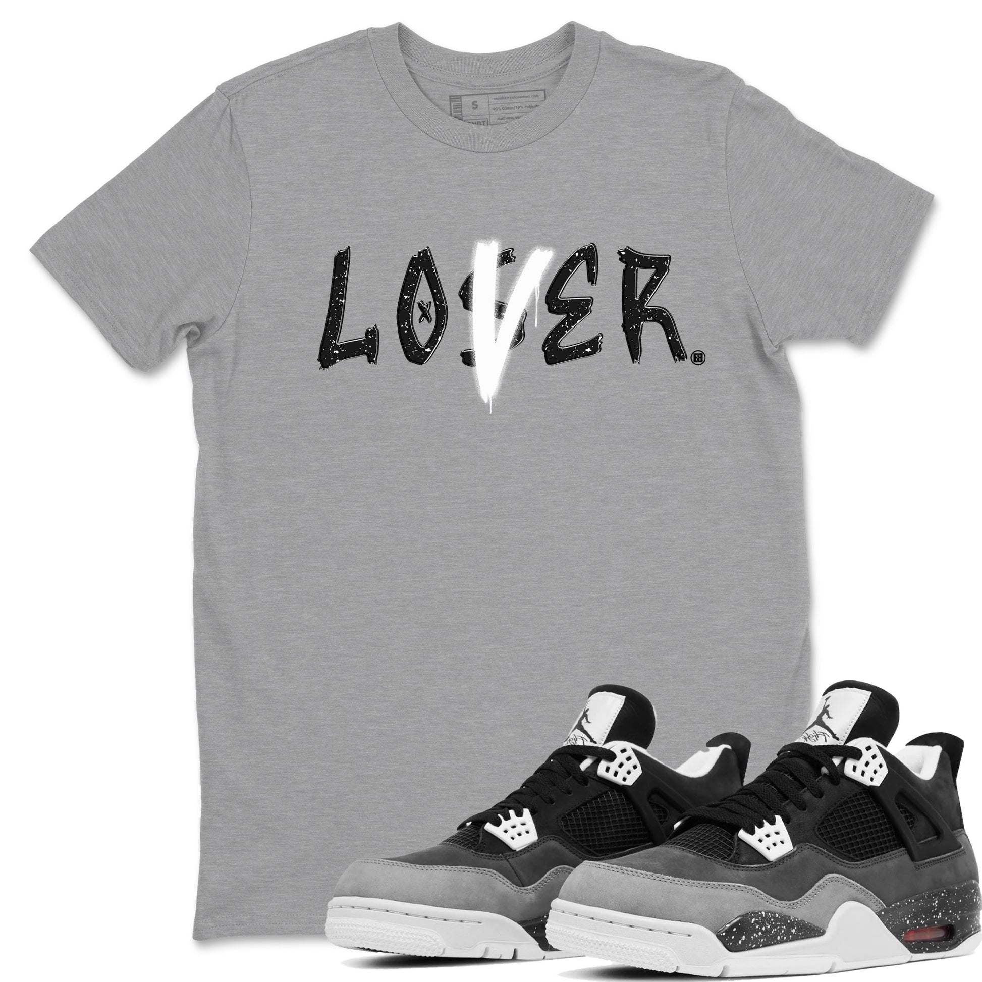 4s Fear shirts to match jordans Loser Lover sneaker match tees Air Jordan 4 Retro Fear match shoes to clothes SNRT Sneaker Tees unisex cotton Heather Grey 1 shirts