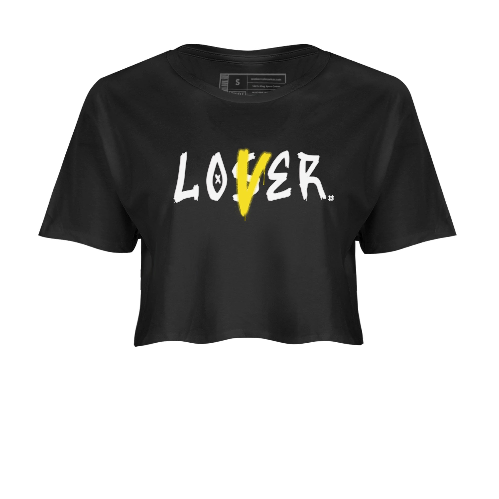Air Jordan 4 Retro Vivid Sulfur shirt to match jordans Loser Lover sneaker tees 4s Vivid Sulfur SNRT Sneaker Release Tees Black 2 crop length shirt
