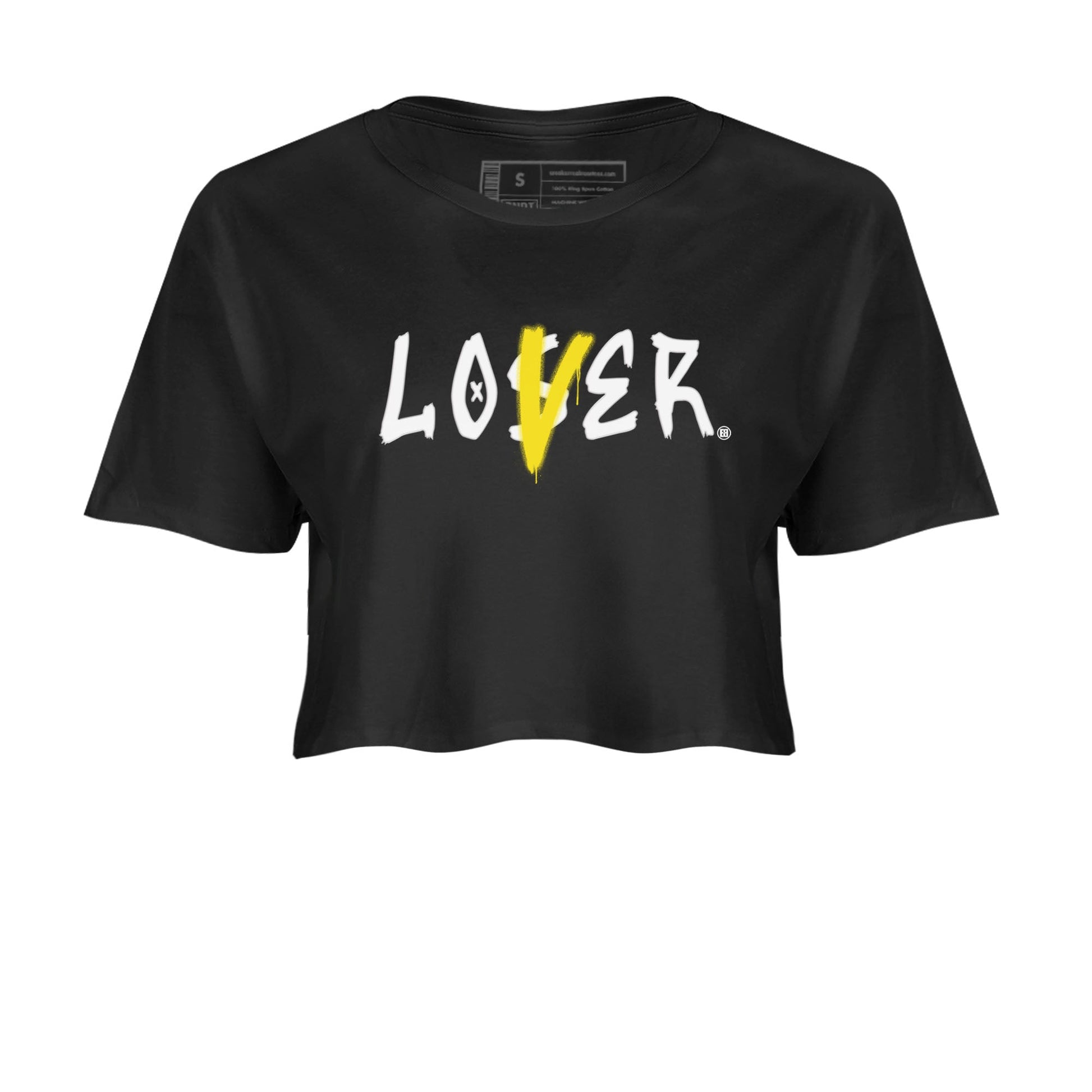 Air Jordan 4 Retro Vivid Sulfur shirt to match jordans Loser Lover sneaker tees 4s Vivid Sulfur SNRT Sneaker Release Tees Black 2 crop length shirt