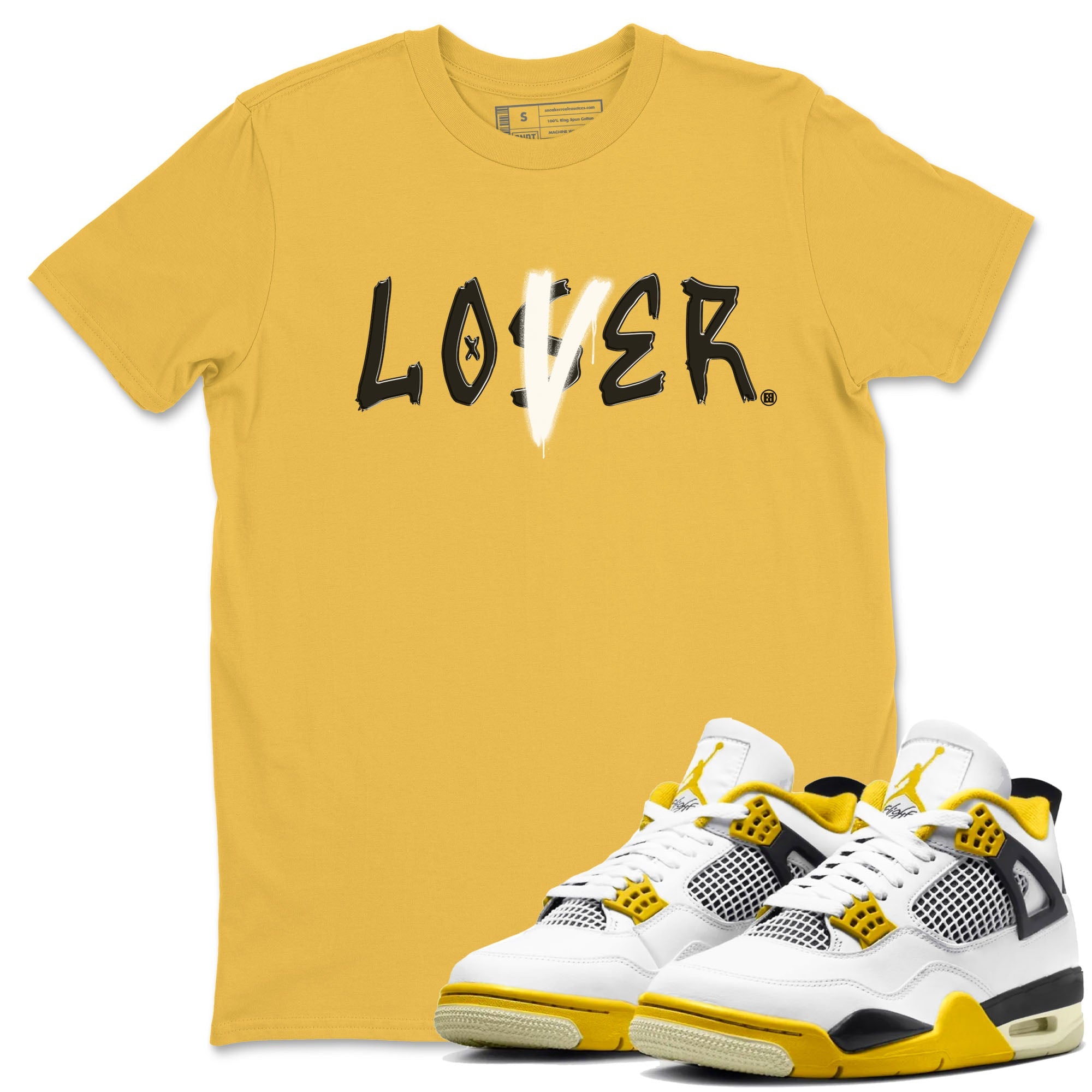 Air Jordan 4 Retro Vivid Sulfur shirt to match jordans Loser Lover sneaker tees 4s Vivid Sulfur SNRT Sneaker Release Tees unisex cotton Daisy 1 crew neck shirt