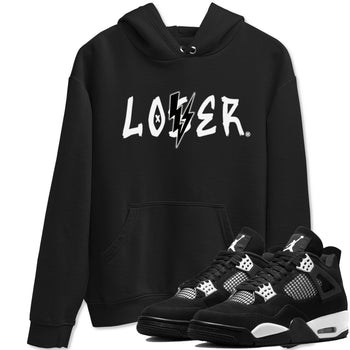 Air Jordan 4 White Thunder shirts to match jordans Loser Lover sneaker match tees Air Jordan 4 Retro White Thunder SNRT Sneaker Tees streetwear brand Black 1 unisex cotton tee