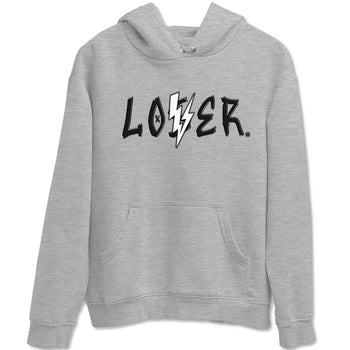 Air Jordan 4 White Thunder shirts to match jordans Loser Lover sneaker match tees Air Jordan 4 Retro White Thunder SNRT Sneaker Tees streetwear brand Heather Grey 2 unisex cotton tee