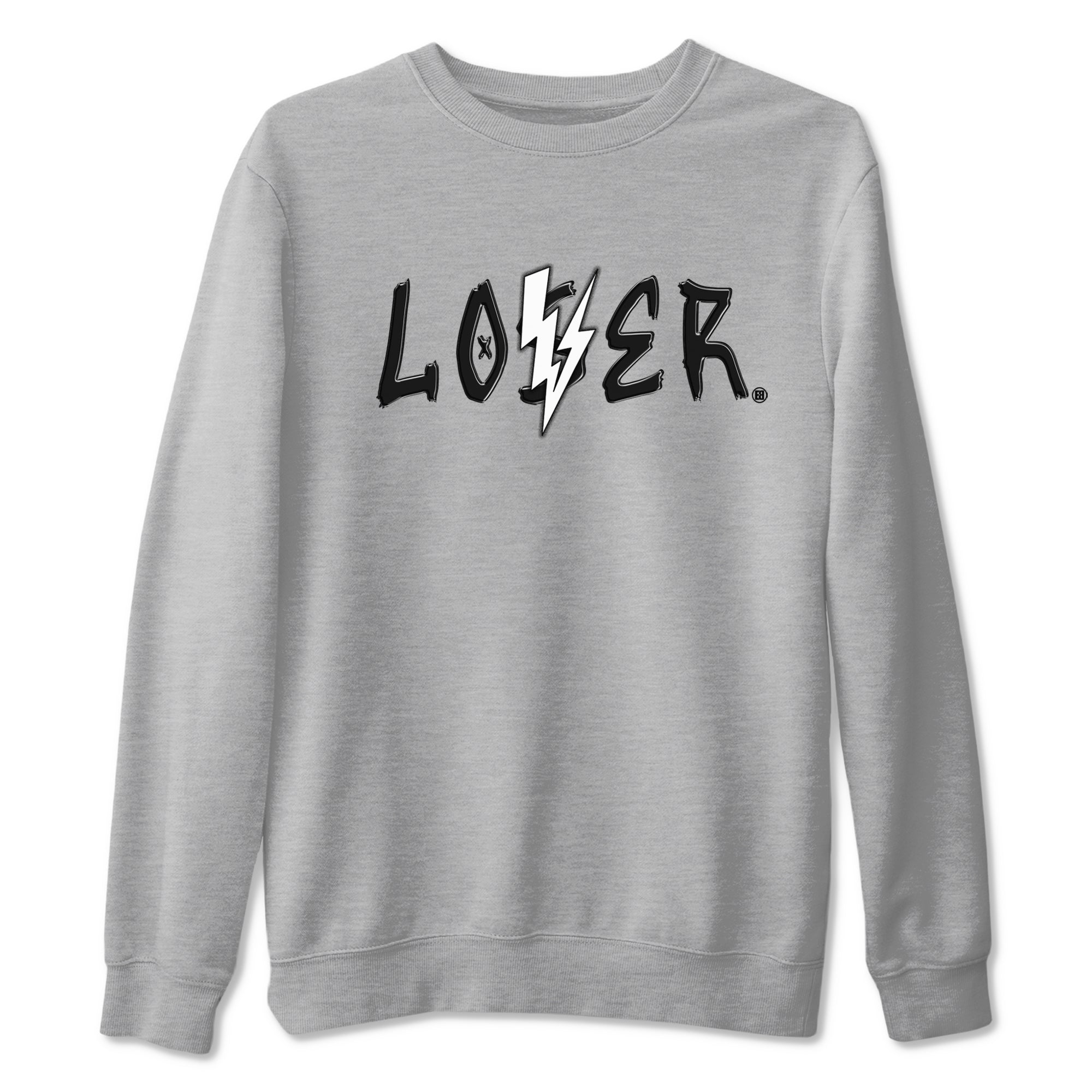Air Jordan 4 White Thunder shirts to match jordans Loser Lover sneaker match tees Air Jordan 4 Retro White Thunder SNRT Sneaker Tees streetwear brand Heather Grey 2 unisex cotton tee