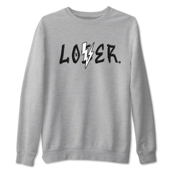 Air Jordan 4 White Thunder shirts to match jordans Loser Lover sneaker match tees Air Jordan 4 Retro White Thunder SNRT Sneaker Tees streetwear brand Heather Grey 2 unisex cotton tee