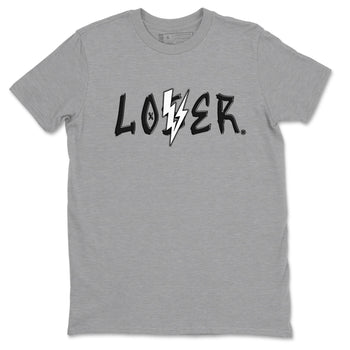 Air Jordan 4 White Thunder shirts to match jordans Loser Lover sneaker match tees Air Jordan 4 Retro White Thunder SNRT Sneaker Tees streetwear brand Heather Grey 2 unisex cotton tee
