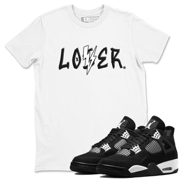 Air Jordan 4 White Thunder shirts to match jordans Loser Lover sneaker match tees Air Jordan 4 Retro White Thunder SNRT Sneaker Tees streetwear brand White 1 unisex cotton tee