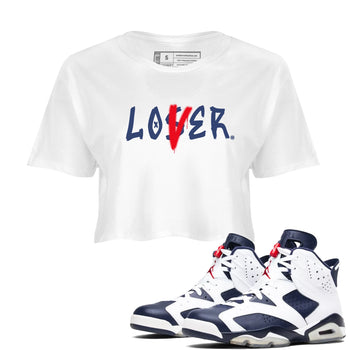 6s White And Midnight Navy shirts to match jordans Loser Lover sneaker match tees Air Jordan 6 White And Midnight Navy SNRT Sneaker Tees streetwear brand White 1 crop tee
