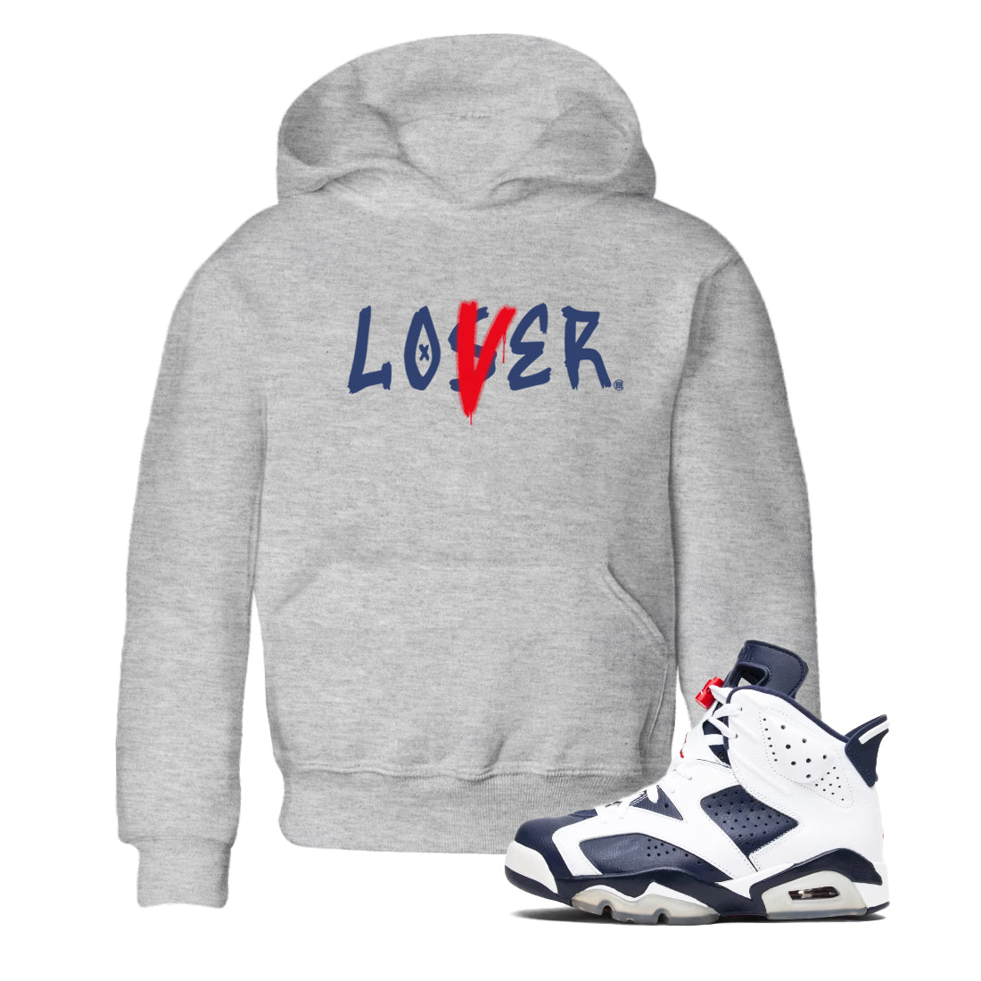6s White And Midnight Navy shirts to match jordans Loser Lover sneaker match tees Air Jordan 6 White And Midnight Navy SNRT Sneaker Tees streetwear brand Baby and Youth Heather Grey 1 cotton tee