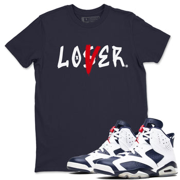 6s White And Midnight Navy shirts to match jordans Loser Lover sneaker match tees Air Jordan 6 White And Midnight Navy SNRT Sneaker Tees streetwear brand Navy 1 unisex cotton tee