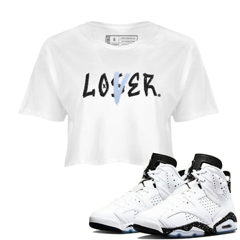 AJ6 White Black shirts to match jordans Loser Lover sneaker match tees Air Jordan 6 White Black SNRT Sneaker Tees streetwear brand White 1 crop tee