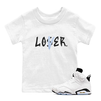 AJ6 White Black shirts to match jordans Loser Lover sneaker match tees Air Jordan 6 White Black SNRT Sneaker Tees streetwear brand Baby and Youth White 1 cotton tee