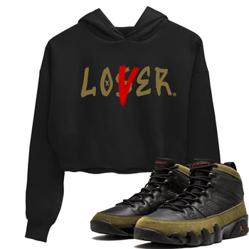 9s Olive shirts to match jordans Loser Lover sneaker match tees Air Jordan 9 Olive match shoes to clothes SNRT Sneaker Tees unisex cotton Black 1 crop tee
