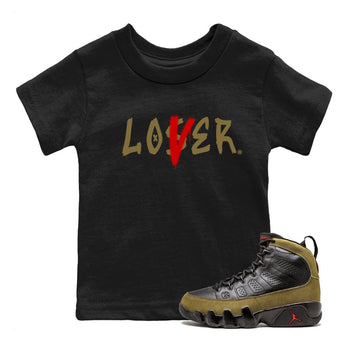9s Olive shirts to match jordans Loser Lover sneaker match tees Air Jordan 9 Olive match shoes to clothes SNRT Sneaker Tees Youth Baby Black 1 tee