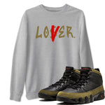 9s Olive shirts to match jordans Loser Lover sneaker match tees Air Jordan 9 Olive match shoes to clothes SNRT Sneaker Tees unisex cotton Heather Grey 1 shirts