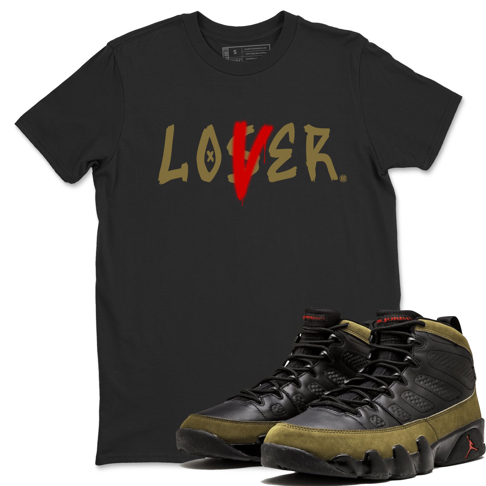 Loser Lover SNRT Sneaker Tees Air Jordan 9 Olive SNRT Sneaker T shirts