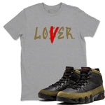 9s Olive shirts to match jordans Loser Lover sneaker match tees Air Jordan 9 Olive match shoes to clothes SNRT Sneaker Tees unisex cotton Heather Grey 1 shirts