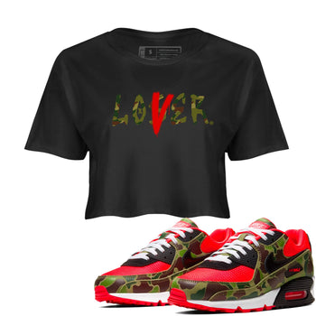 Air Max 90 Duck Camo shirts to match jordans Loser Lover sneaker match tees Air Max 90 Reverse Duck Camo match shoes to clothes SNRT Sneaker Tees unisex cotton Black 1 crop tee
