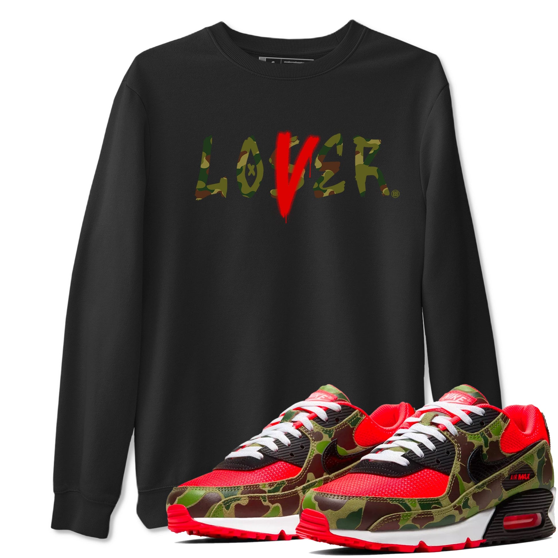 Air Max 90 Duck Camo shirts to match jordans Loser Lover sneaker match tees Air Max 90 Reverse Duck Camo match shoes to clothes SNRT Sneaker Tees unisex cotton Black 1 shirts