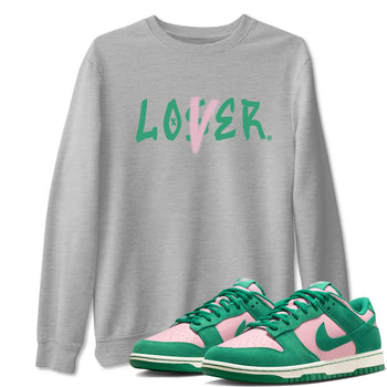 Dunk Low Medium Soft Pink Malachite shirt to match jordans Loser Lover sneaker tees Dunks Medium Soft Pink Malachite Streetwear Brand SNRT Sneaker Release Tees unisex cotton Heather Grey 1 crew neck shirt