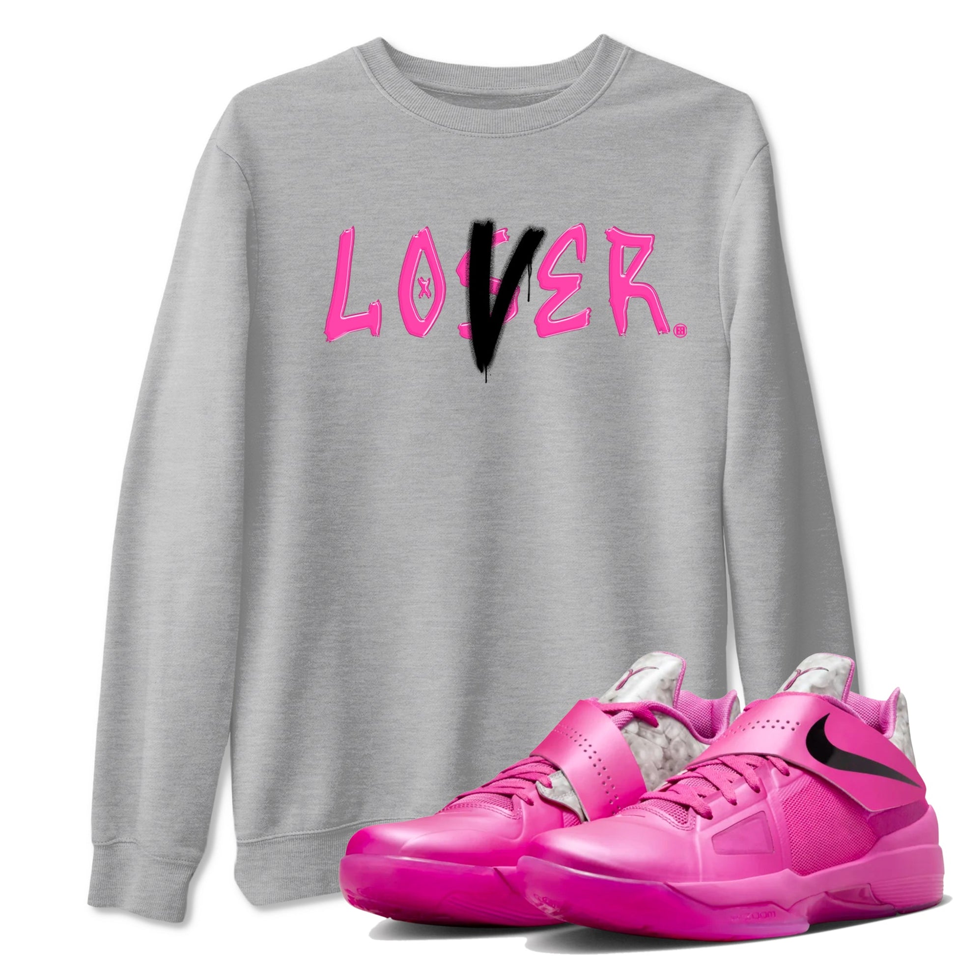 Nike KD 4 Retro Aunt Pearl shirts to match jordans Loser Lover sneaker match tees Nike KD 4 Aunt Pearl match shoes to clothes SNRT Sneaker Tees unisex cotton Heather Grey 1 shirts