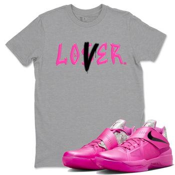 Nike KD 4 Retro Aunt Pearl shirts to match jordans Loser Lover sneaker match tees Nike KD 4 Aunt Pearl match shoes to clothes SNRT Sneaker Tees unisex cotton Heather Grey 1 shirts