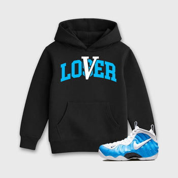 Sneaker match tees – Sneaker Tees To Match Air Foamposite Pro University Blue Shoes – Loser Lover Varsity Kids T-Shirt Black 1
