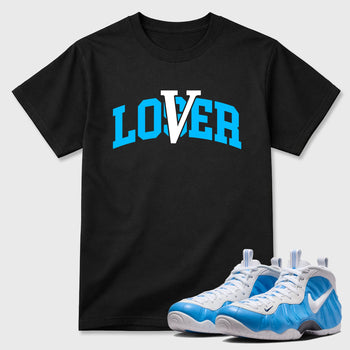 Sneaker match tees – Sneaker Tees To Match Air Foamposite Pro University Blue Shoes – Loser Lover Varsity Tee Black 1