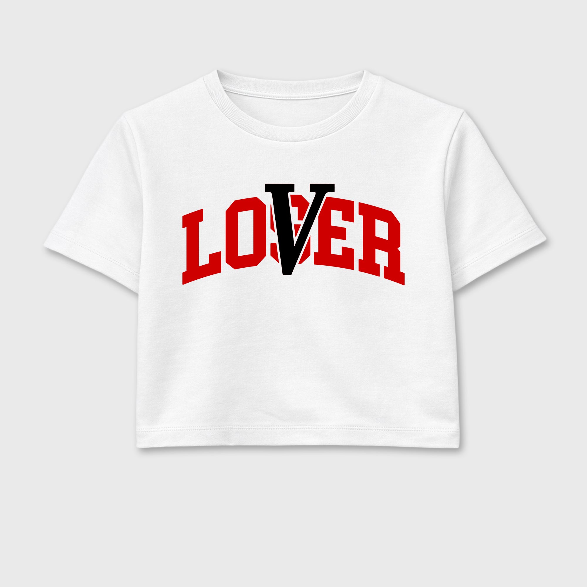 Sneaker match tees – Sneaker Tees To Match Air Jordan 13 University Red Shoes – Loser Lover Varsity Crop T-Shirt White 2