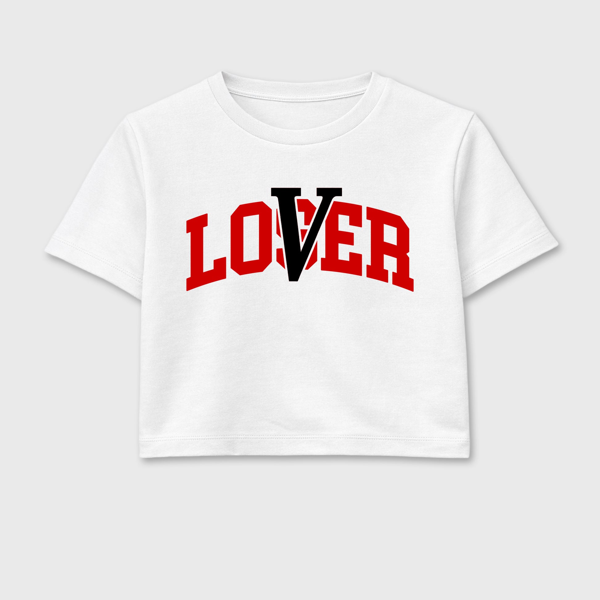Sneaker match tees – Sneaker Tees To Match Air Jordan 13 University Red Shoes – Loser Lover Varsity Crop T-Shirt White 2