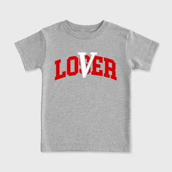 Sneaker match tees – Sneaker Tees To Match Air Jordan 13 University Red Shoes – Loser Lover Varsity Kids T-Shirt Heather Grey 2