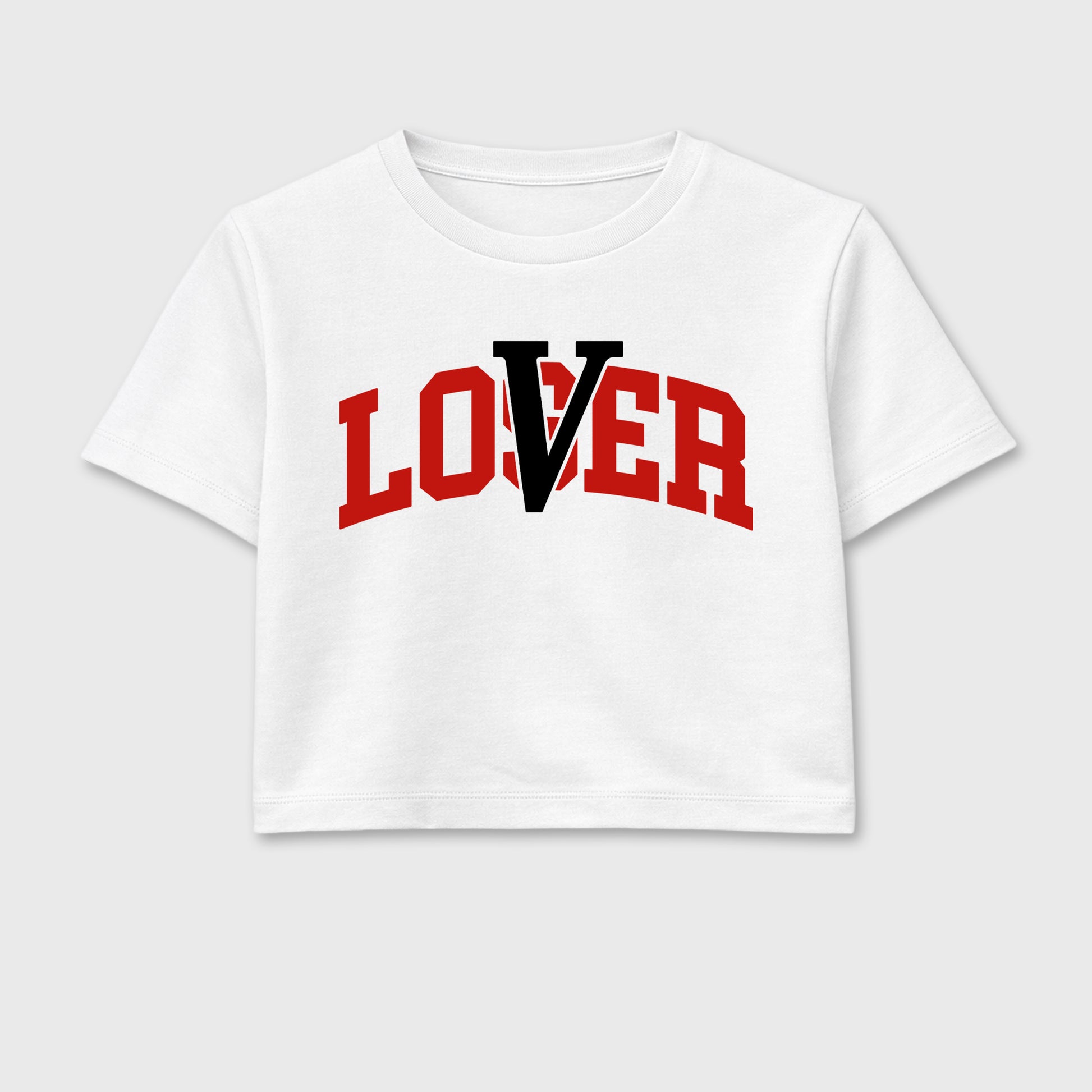Sneaker match tees – Sneaker Tees To Match Air Jordan 4 Brick After Brick Shoes – Loser Lover Varsity Crop T-Shirt White 2