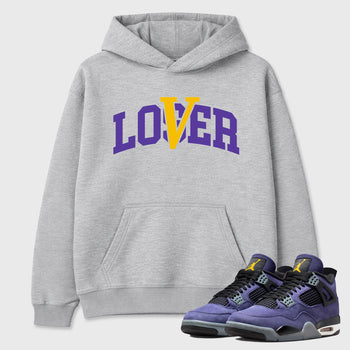 Sneakerfit graphic tee destination – Sneaker Tees To Match Air Jordan 4 Lakeshow Sneakers – Loser Lover Varsity Tee Heather Grey 1