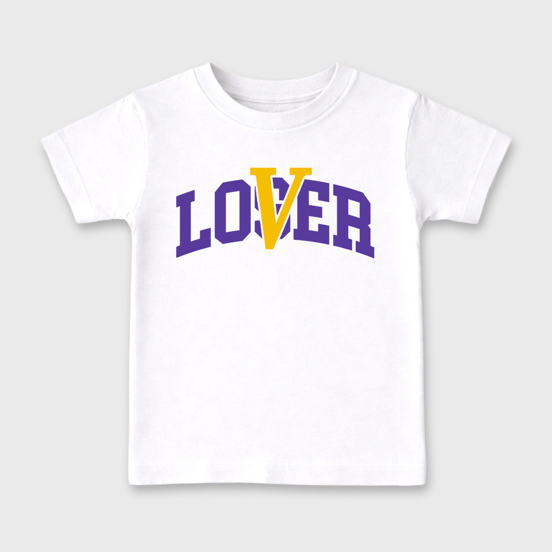 Sneakerfit graphic tee destination – Sneaker Tees To Match Air Jordan 4 Lakeshow Sneakers – Loser Lover Varsity Kids T-Shirt White 2